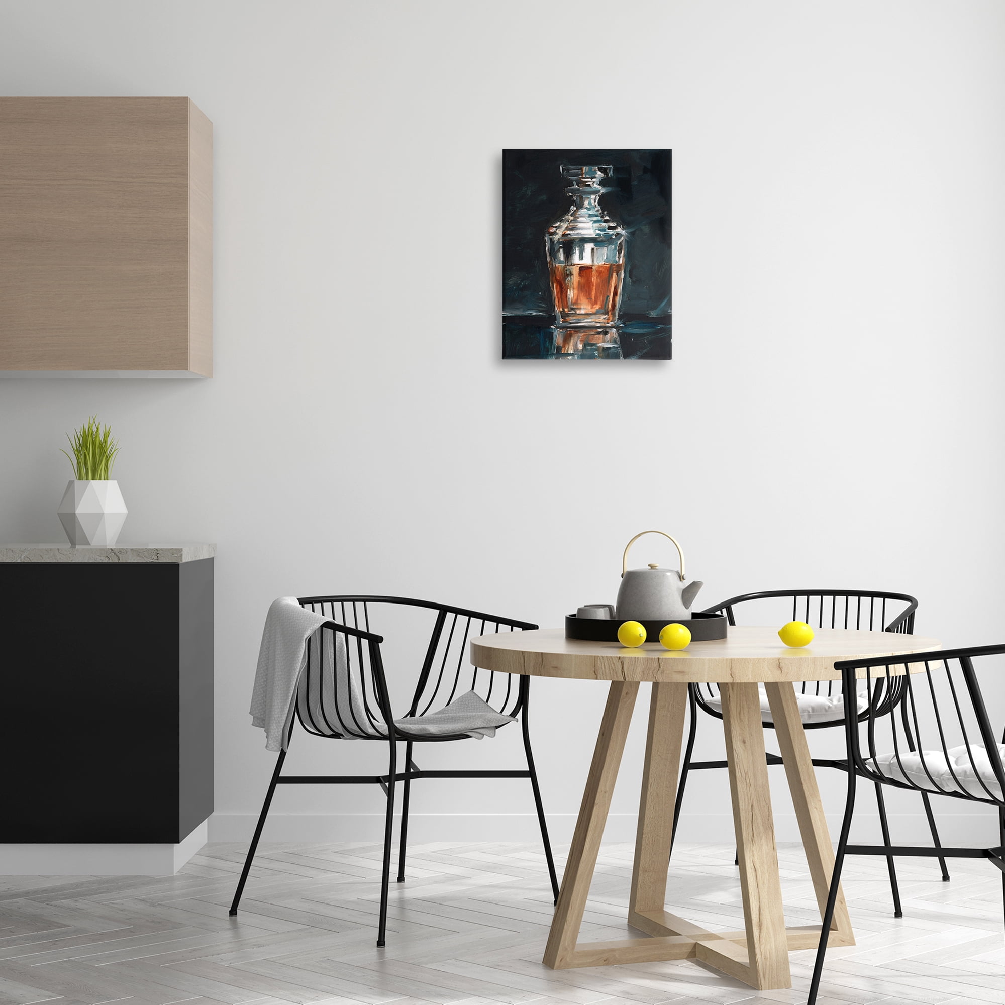 Stupell Industries Whiskey Decanter Still Life Food & Beverage Painting Gallery Wrapped Canvas Art Print Wall Art, 16 x 20