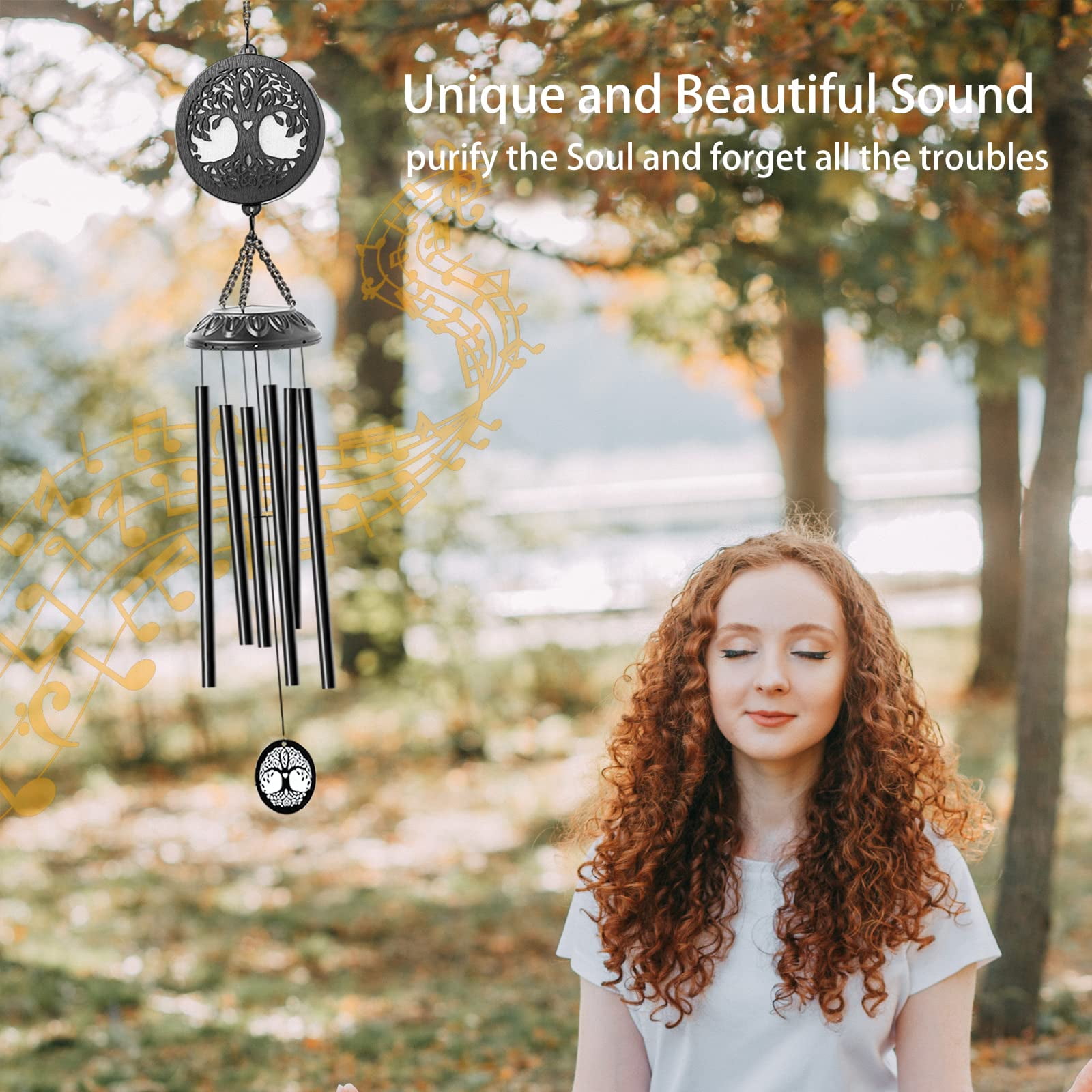 Solar Tree Of Life Wind Chimes - Memorial Gift For Mom  Outdoor Garden Decor