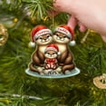 thumbnail image 5 of Personalized Choose Name Otter Family of 3 Shaped Ornament, Our First Christmas As A Family of Three Ornaments 2025, Customized Otter Families of 3 Xmas Keepsake Ornament Gift for Dad Mom Kid Parents, 5 of 5