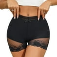 thumbnail image 6 of Seamless Boyshort Panties for Women No Show Underwear with Lace Trim, Black, Full Coverage Comfort Fit Mid Rise,Size S, 6 of 9