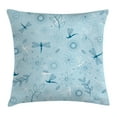thumbnail image 1 of Dragonfly Throw Pillow Cushion Cover, Indian Bugs Leaves Branches Flowers Dandelions Abstract Art Print, Decorative Square Accent Pillow Case, 16 X 16 Inches, Seafoam Blue and White, by Ambesonne, 1 of 1