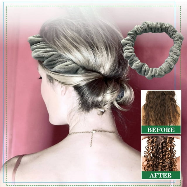 Xihbxyly Rizador de Pelo Sin Calor, Accesorio de Terciopelo Suave, Cómoda Diadema para Rizar El Cabello Durante El Sueño, Crea Rizos Sin Esfuerzo, Peinado En Casa, Perfecto para Personas Ocupadas, Sa