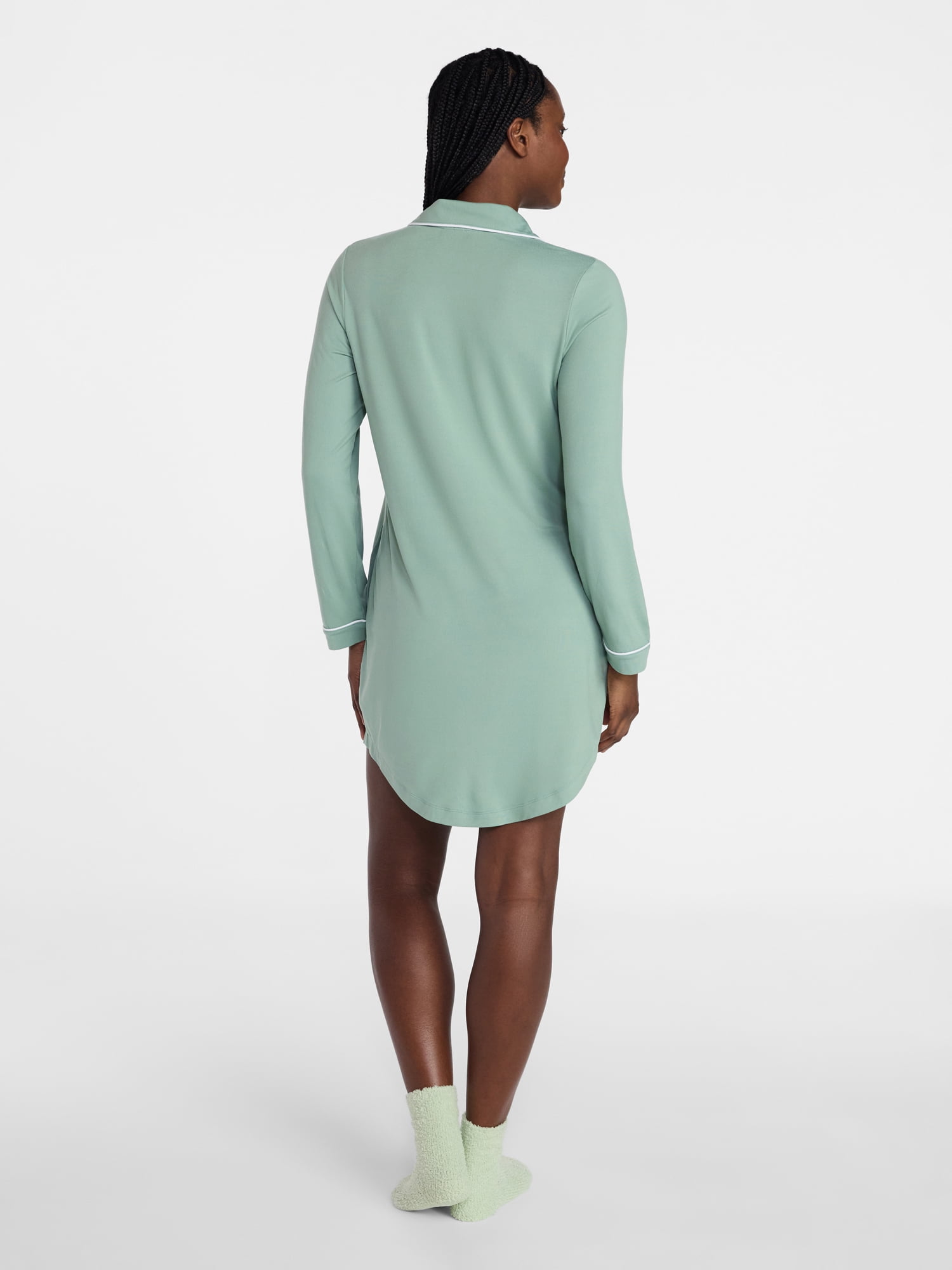 Joyspun Women's Dreamy Soft Collection Long Sleeve Sleepshirt, Sizes S-4X