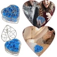 thumbnail image 1 of Heart Shaped Iron Basket Hollow Valentines Gift Box Artificial Soap Basket Rose Gift Box for Valentine' s Day Wedding, Mother's Day, Birthday, 1 of 5