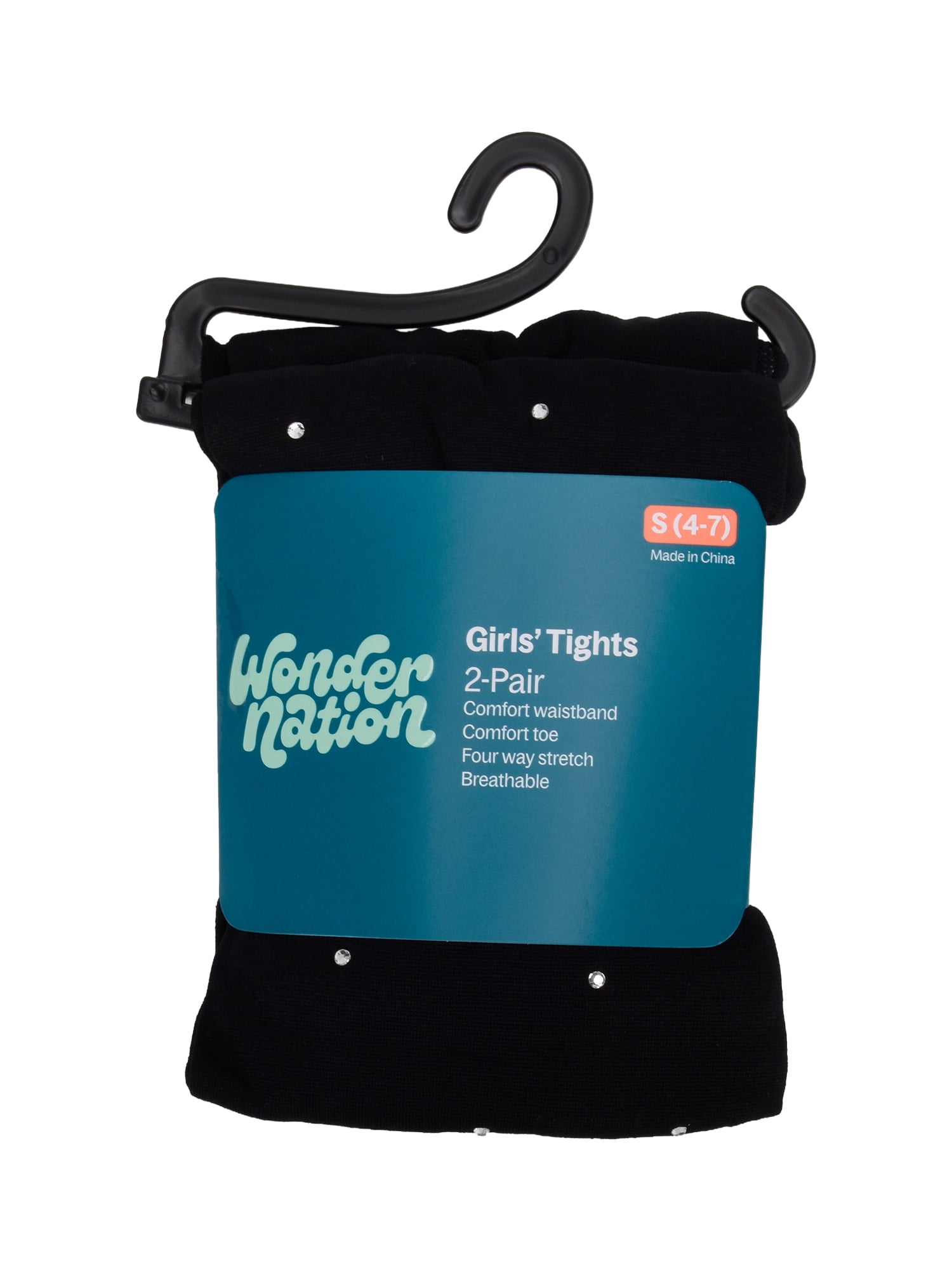 Wonder Nation Girls' Opaque Tights 2 Packed Sizes 4-16