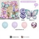 thumbnail image 1 of Juego de globos de látex de película de aluminio con forma de mariposa de color violeta claro de 32 pulgadas para fiestas de cumpleaños de niñas y niños, 1 of 4