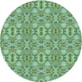 thumbnail image 1 of Ahgly Company Machine Washable Indoor Round Transitional Green Area Rugs, 4' Round, 1 of 7