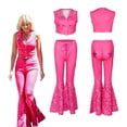 thumbnail image 3 of Disfraz Premium Disfraz de muñeca de película para niña, traje de festival con estampado de estrella y cuello en V, 3 uds. (S) Likrtyny Para estrenar, 3 of 8