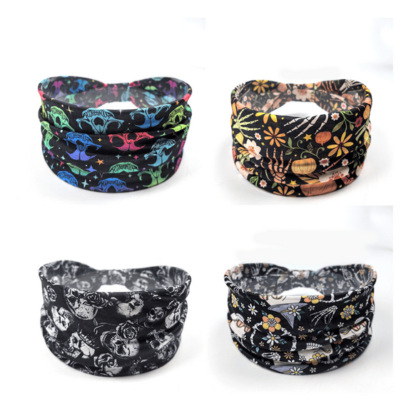 TELOLY Sweat Band,Spooky Printed Headbands,Comfortable Head Bands for Active Women