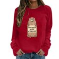 thumbnail image 2 of Gibobby Sudadera sin capucha y ocio Linda sudadera de marmota – Sudadera feliz del día de la marmota Sudadera cómoda para mujer para los amantes de la marmota (tipo 4)(Rojo, L), 2 of 4