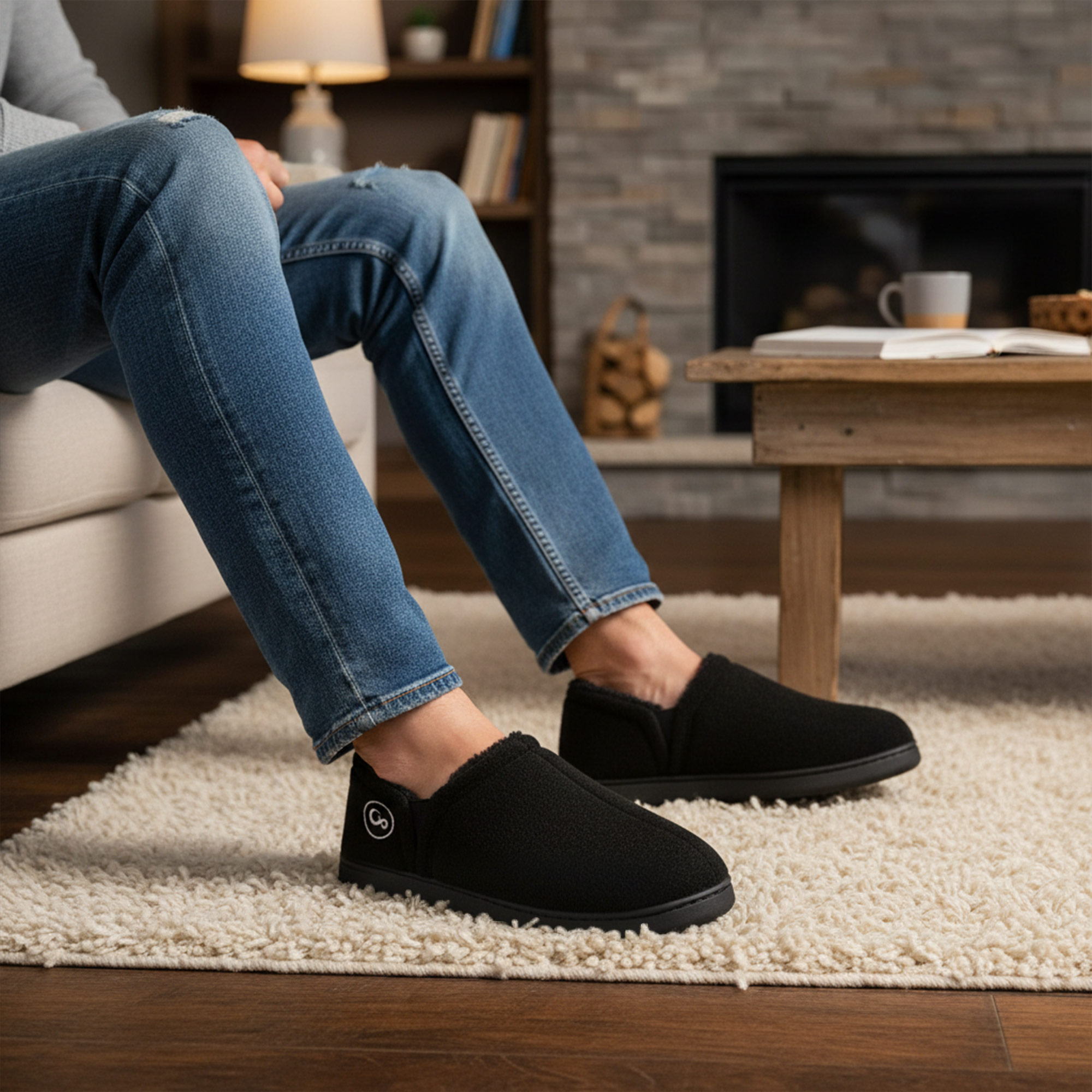 Ecetana Men's Fuzzy Slip-On Slippers photo 2