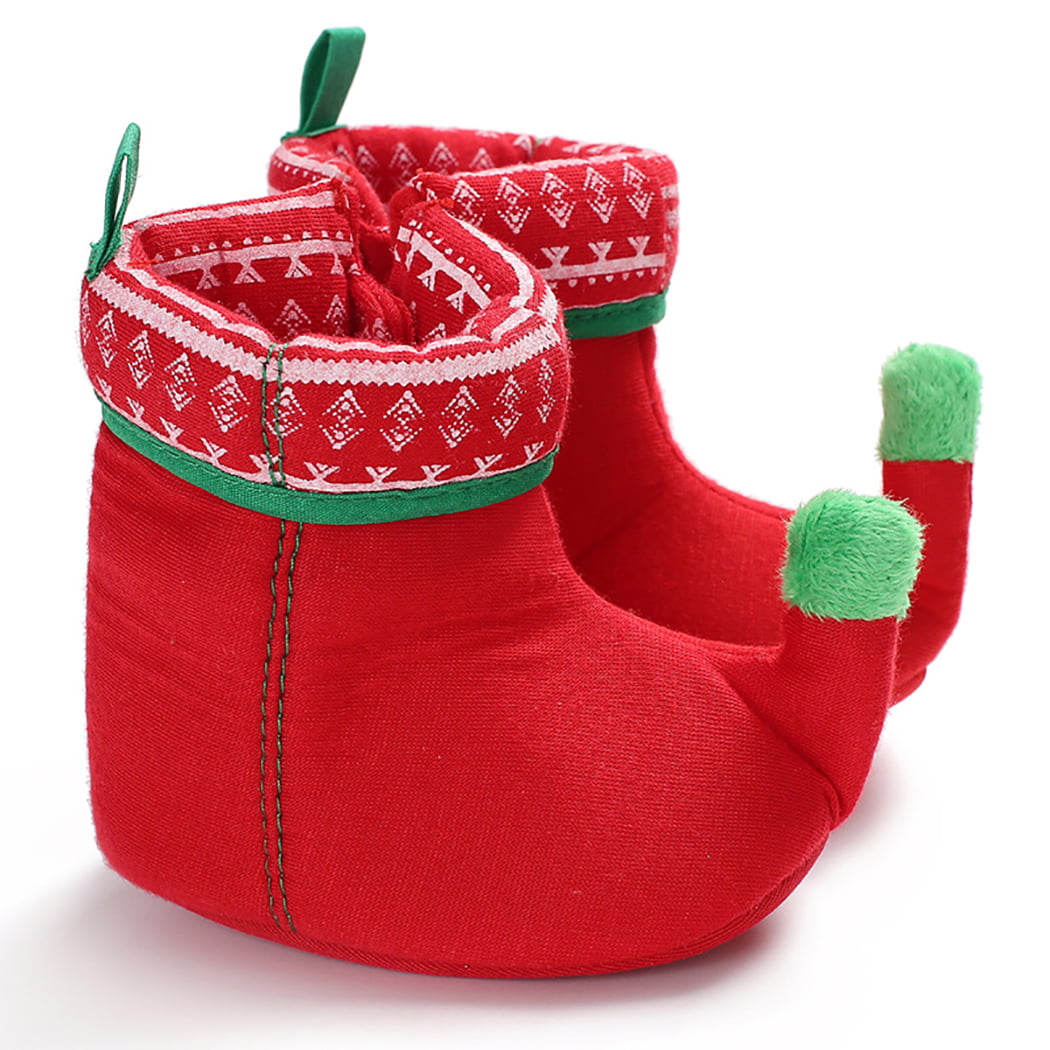 Christmas Baby Slippers Creative Elf Shoes Toddler Shoes Baby Prewalker ...