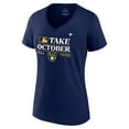 thumbnail image 2 of Women's Fanatics  Navy Milwaukee Brewers 2023 Postseason Locker Room Plus Size V-Neck T-Shirt, 2 of 3