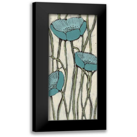 MAJA 8x14 Black Modern Framed Museum Art Print Titled - Bleu II