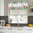 thumbnail image 5 of 2 Pack Valances for Windows, Pink Flamingo Birds Window Valances for Living Room/Bedroom/Bathroom, Summer Tropical Plants Flowers Light Filtering Kitchen Curtain Valance Window Treatment 60"W x18" L, 5 of 9