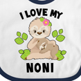 thumbnail image 4 of Inktastic Cute Sloth I Love My Noni with Green Leaves Boys or Girls Baby Bib, 4 of 4