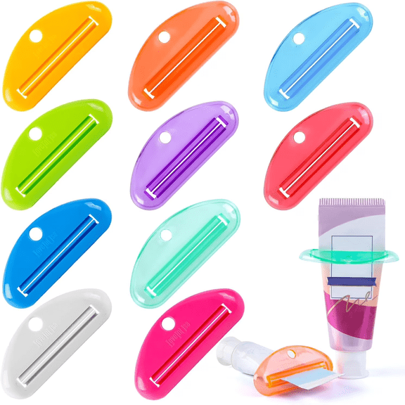 12 Pcs Multi Size Toothpaste Tube Squeezer Roller Tool, Assorted Colors, Fits Most Standard Bathroom Cosmetic Tubes for Home Daily Use