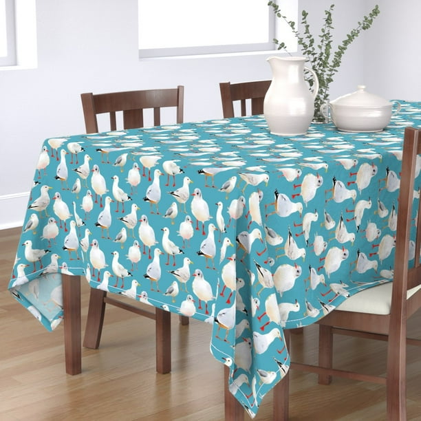 Tablecloth Beach Birds Coastal Seashell Ocean Cotton Sateen Walmart