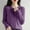 Purple, variant on ZSQDM Womens Basic Crew Neck Button Down Cardigan Short Sleeve Cardigans for Women Women's Oversized Sweaters Knit Casual Pullover Sweater Fall Outfits Clothes Cozy Sweaters for Women（L）