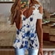 thumbnail image 2 of Mujeres Casual Adelgazante Draw Back Impreso Manga corta Cuello en V Encaje Hombro frío Tops OAVQHLG3B Store lin121212, 2 of 5