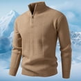 thumbnail image 2 of uikmnh Mens Sweater Half Zip High Neck Pullover Sweater Coat Soft Warm Knitted Top Casual Winter Wear Comfortable Lined Jacket Size:3XL, 2 of 4