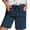 Navy, variant on FRSASU Women's Bermuda Shorts Knee Length High Waisted Cotton Linen Casual Lounge Baggy Shorts with Pockets Yellow