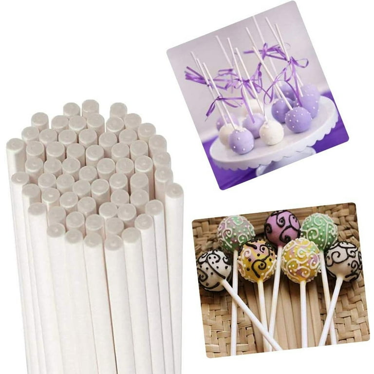 Cake Pop Sticks 100 Count White Reusable Plastic Lollipop Sticks 6 IN Food  Safe