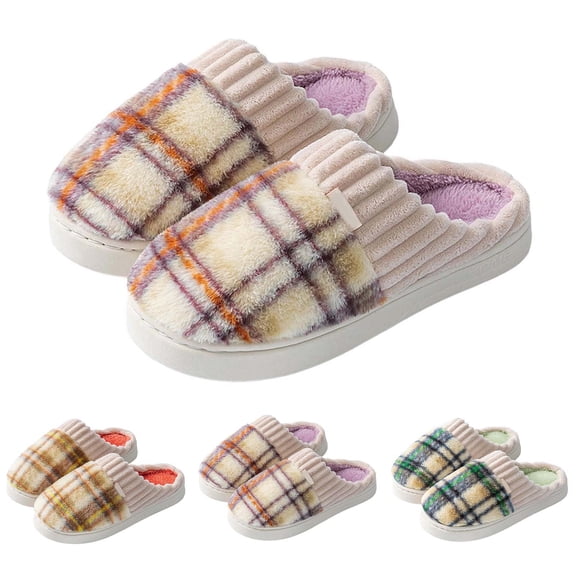 Panda Slippers Women's Comfort Memory Foam House Slippers Plush Lining Bedroom Shoes For Indoor Outdoor Purple 38