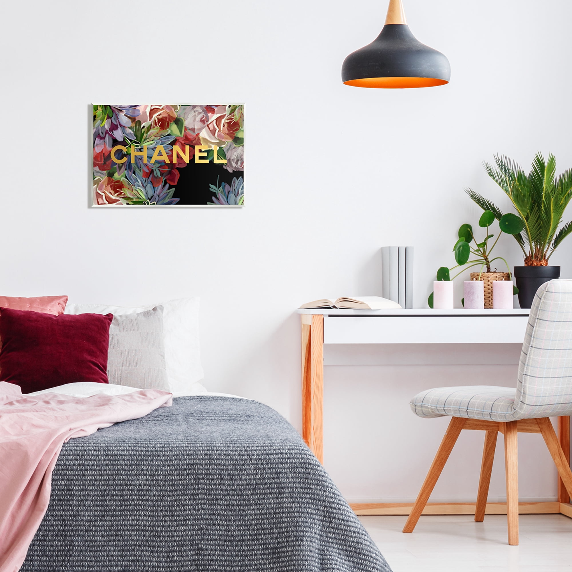 Stupell Industries Flower Patterned Glam Brand Botanical & Floral Painting Unframed Art Print Wall Art, 19 x 13