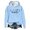 Light Blue, variant on NinXxx Women's Letter Print Hoodie Casual Loose Pullover Sweatshirt Yellow XXL