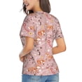 thumbnail image 3 of Xecao Beautiful Fox for Women's V-Neck T-Shirts-Elegant Half-Sleeve Tops Perfect for Summer-Medium, 3 of 5