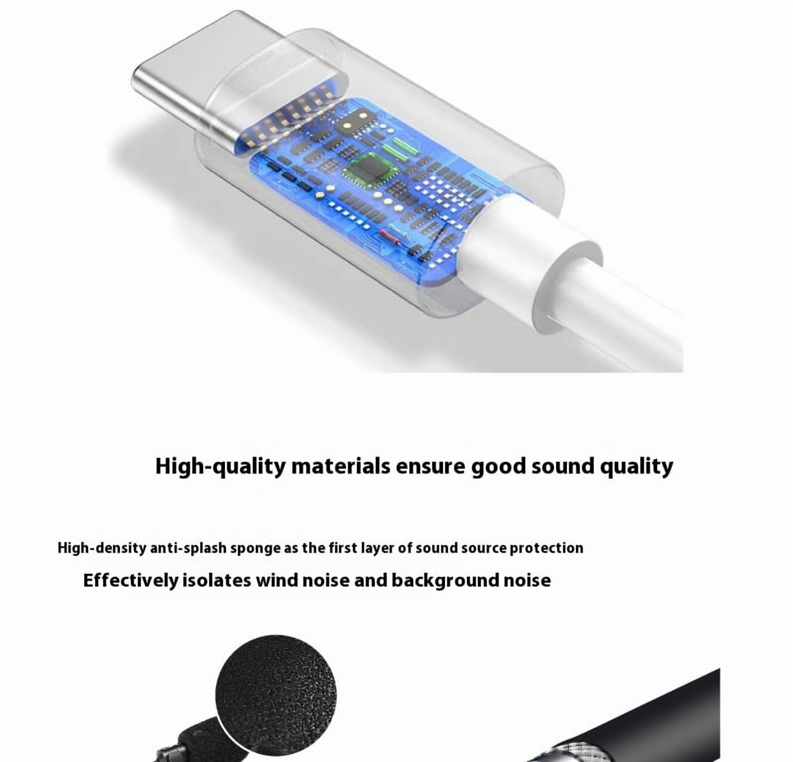 USB-C Lavalier Microphone for DJI Pocket 3 and Action 2 3 4 - Bigcan Omni-Directional Clip-On Mic with DAC Chip, Noise Reduction for Vlog Interview Recording