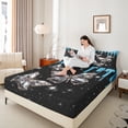 thumbnail image 4 of Castle Fairy Bling Crystal Butterfly 4-Piece Full Size Sheets for Girls Women Teens,Dreamy Princess Bed Sheets,Black Blue Lightweight Sheet Sets,Super Cozy Room Decor, 4 of 7