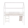 thumbnail image 6 of Kacho Twin Loft Bed with Slide for Wood House Bunk Bed with Roof, Solid Wood Loft Bed with Full-Length Safety Guardrails Ladders, House Loft Bed for Bedroom Dormitory, White, 6 of 10