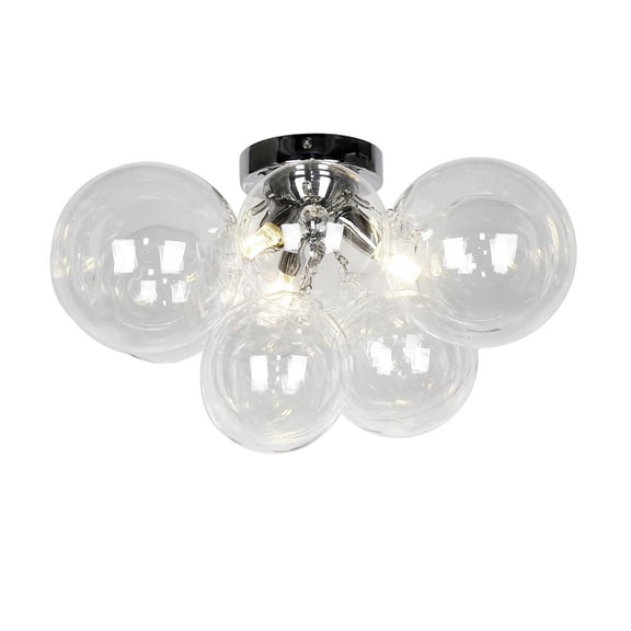Dainolite Metal Contemporary 3 Light Comet Polished Chrome Flush Mount