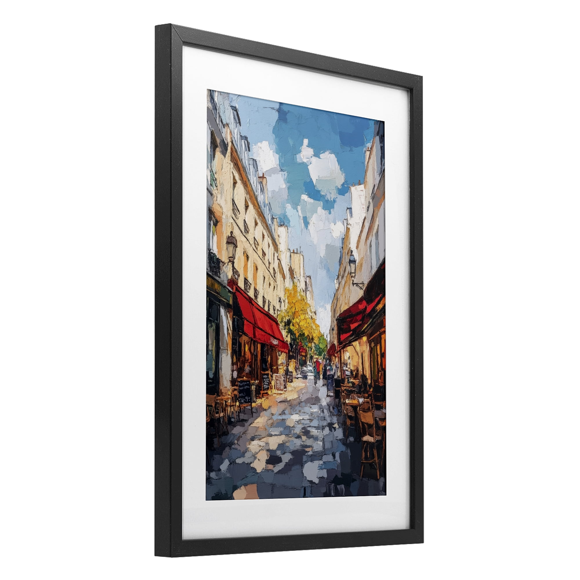 Stupell Industries Charming Paris Street Scene Black Framed Print Under Glass, design by Petal Prints Design