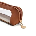 thumbnail image 5 of Small Clear Pencil Case, PU Leather Travel Pouch, Makeup Brush Bag, Transparent Waterproof Organizer with Zipper for Women Home & Office Storage, 5 of 5