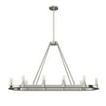 thumbnail image 2 of Hunter - Saddlewood 10-light Brushed Nickel, Extra Large Chandelier, Dimmable, Casual Style, Linear Shaped, for Bedrooms, Dining, Living Rooms - 19028, 2 of 9