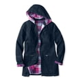 thumbnail image 2 of Woman Within Plus Size Flannel-Lined Denim Jacket Removable Hood Long Oversized Jean Coat, 2 of 5
