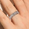 thumbnail image 4 of Alternating Wave of Baguette Diamond Moissanite Wedding Ring 18K Rose Gold Over Silver, 4 of 4