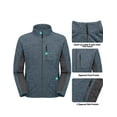 thumbnail image 4 of Little Donkey Andy Men's Lightweight Recycled Polar Fleece Jacket Winter Warm Hiking Golf Running Travel Jacket Stormy Weather Heather M, 4 of 7