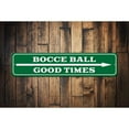 thumbnail image 1 of Bocce Ball Arrow Novelty Sign, Metal Wall Decor - 4x18 inches, 1 of 4