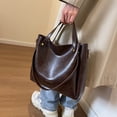 thumbnail image 5 of Bolso de mano de cuero para mujer, Cartera de hombro de gran capacidad, Simple, a la moda, 2023, 5 of 5