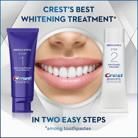 Crest Vivid White Toothpaste Crest 3D White Brilliance Daily Cleansing Toothpaste and Whitening Gel System (Choose Size) ()