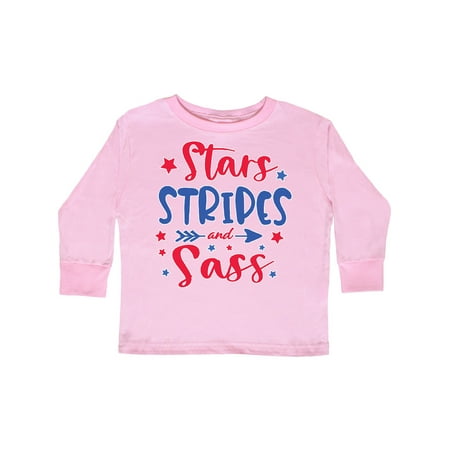 

Inktastic 4th of July Stars Stripes and Sass Blue and Red Stars Gift Toddler Toddler Girl Long Sleeve T-Shirt