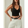 thumbnail image 5 of Yunliwuli Women Solid Color Camisoles V-Neck Sleeveless Backless Tank Tops Summer Casual Vests Tops, 5 of 10