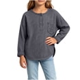 thumbnail image 2 of Bovxnpu Unisex Girls Long Sleeve Shirts Undershirts Long Sleeve Slub Cotton Base Layer Pullover Girls Tops, 2 of 7