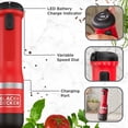 thumbnail image 5 of BLACK+DECKER Kitchen Wand Cordless Immersion Blender, 3 in 1 Multi Tool Set, Hand Blender with Charging Dock, Whisk and Milk Frother, Red (BCKM1013KS06), 5 of 5