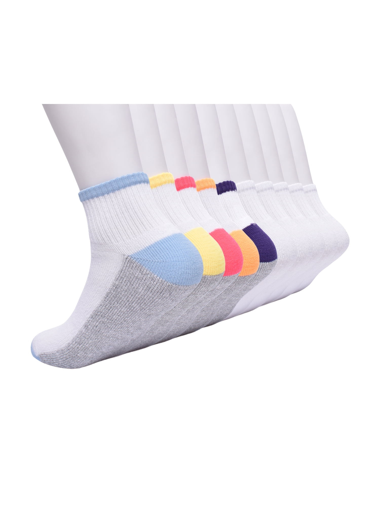 Wonder Nation Girls Cushioned Ankle Socks, 10-Pack
