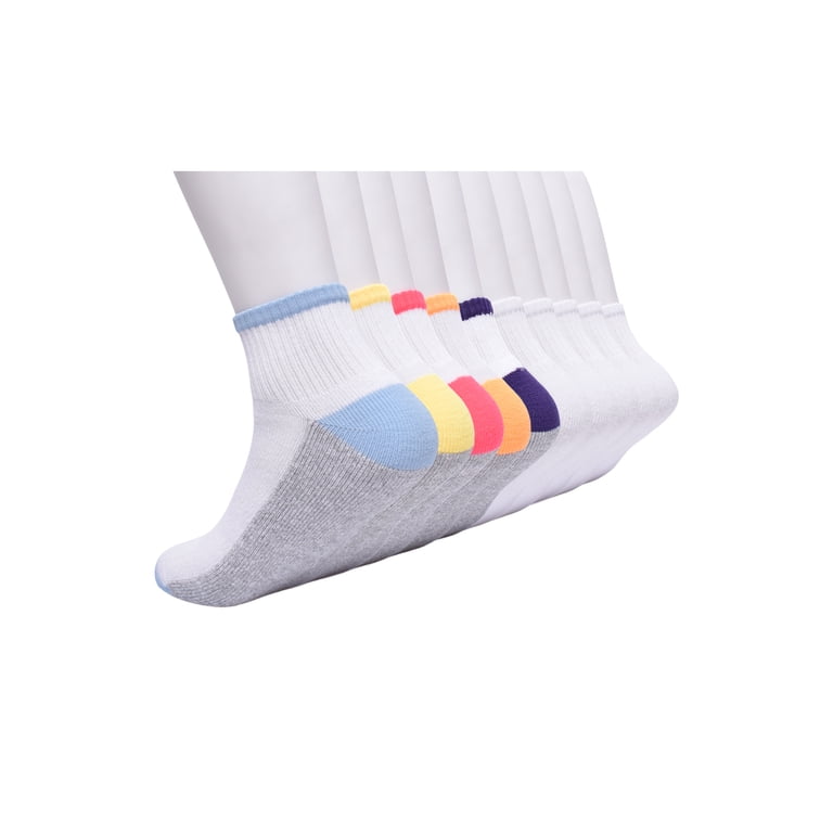Wonder Nation Girls Cushioned Ankle Socks, 10-Pack photo 5